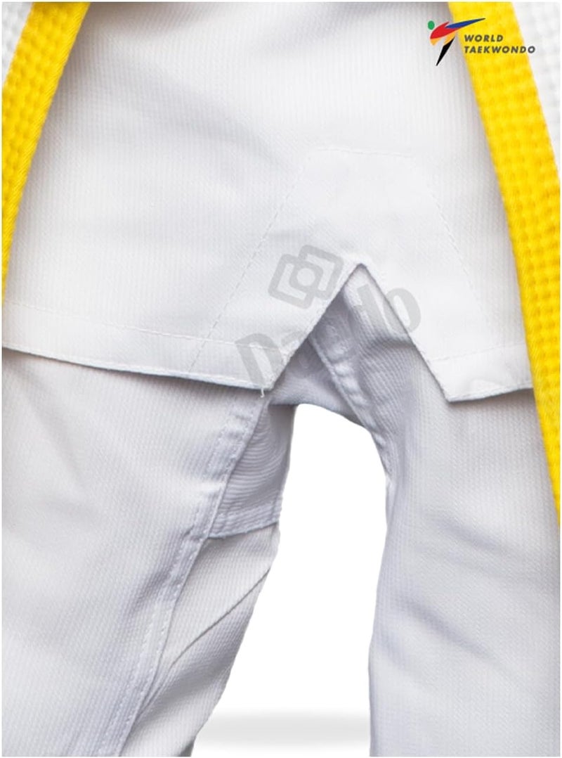 Dae Do Taekwondo Beginner Uniform - WT Recognized, International Standards, White V-Neck, Includes Pants & Belt - Image 5